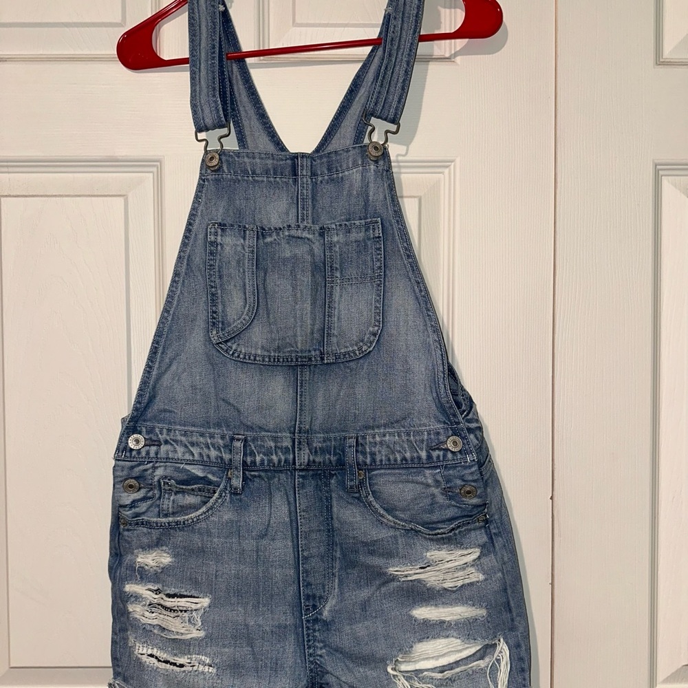 American Eagle Outfitters Blue Denim Overalls